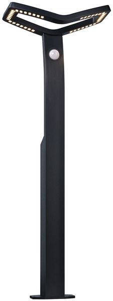LED Pollerleuchte Alara Dämmerungsgesteuerter Bewegungsmelder (IR) IP44 eckig 665mm 3000K 10W 450lm 230V Anthrazit Metall