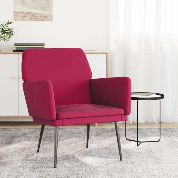 vidaXL Sessel Weinrot 62x79x79 cm Samt 351376