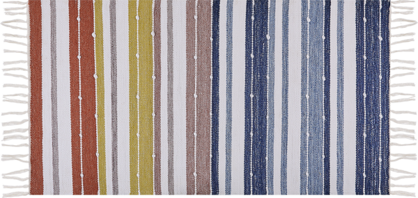 Outdoor Teppich mehrfarbig 80 x 150 cm Streifenmuster Kurzflor TOZAKLI Bild 4