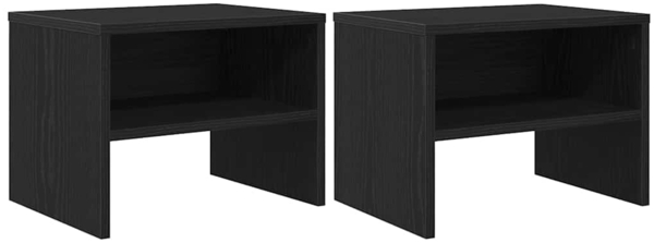 vidaXL Nachttisch 2 pcs Schwarz Eichen-Optik 40 x 40 x 30 cm 875008