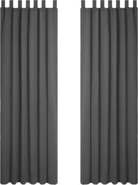 Deconovo Blickdichte Gardinen Vorhang Verdunkelung Schlaufen 245x140 Dunkelgrau