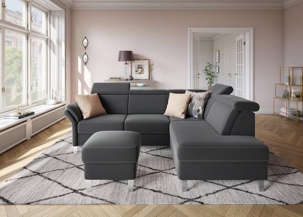sit&more Ecksofa Vincenzo L-Form, inklusive Kopfteilverstellung, wahlweise mit Bettfunktion, Bettkasten