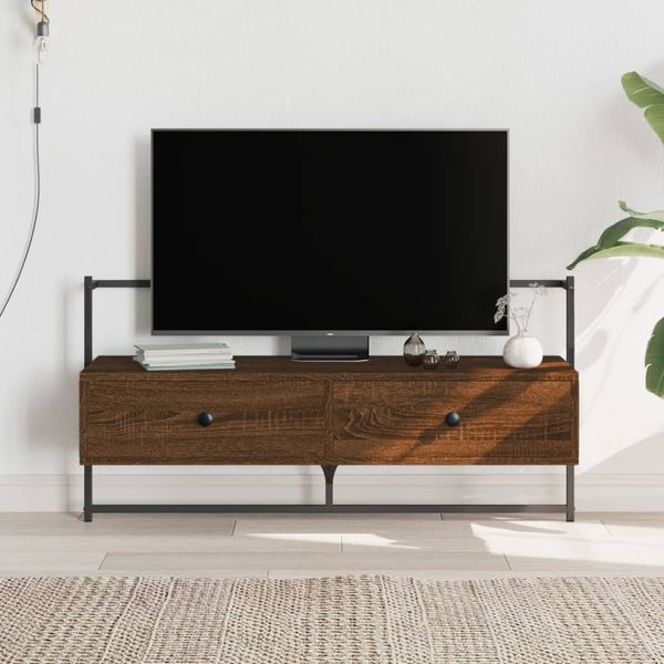 TV-Wandschrank, TV-Hängeboard Fernsehschrank Braun Eiche 100,5x30x51 cm Holzwerkstoff