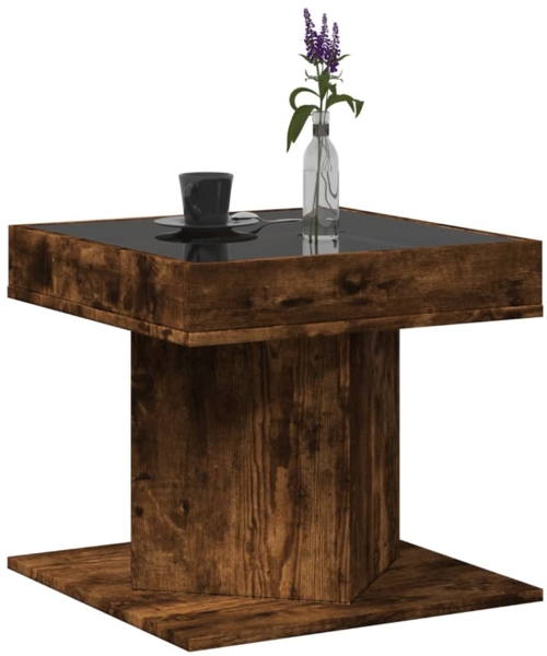 vidaXL LED-Couchtisch Räuchereiche 50x50x45 cm Holzwerkstoff 847564 Bild 4