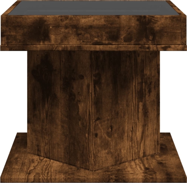 vidaXL LED-Couchtisch Räuchereiche 50x50x45 cm Holzwerkstoff 847564 Bild 6