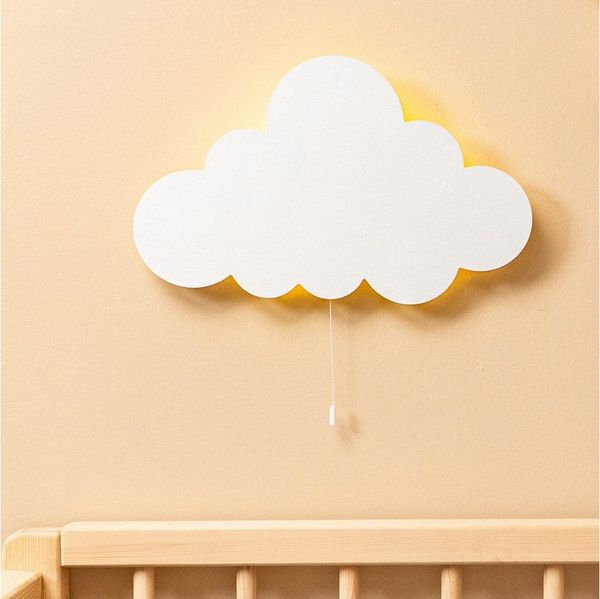 COZYCOLLECTIONS LED Wandleuchte LED-Nachtlicht in Holzoptik, LED, Warmweiß, Montessori-Design, handbemalt, LED, 9V-Batterie, Zugschalter