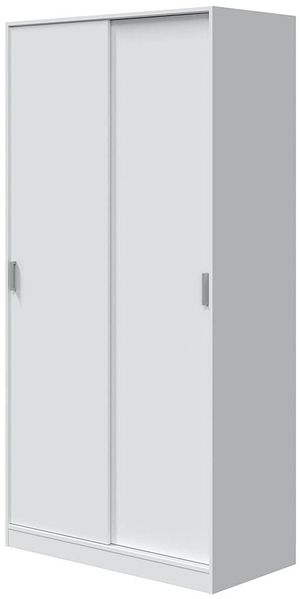 Schwebetürenschrank >MAX< in Weiß - 100x200x50 (BxHxT)