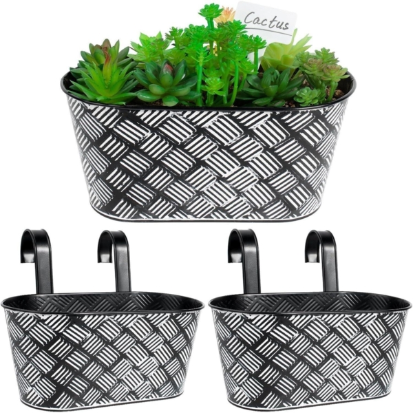 BOFUNX 2pcs Vintage Pflanztopf Blumentopf Hängetöpfe Balkon Garten 27×14×22cm