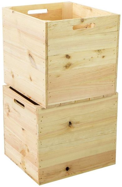 Kistenkolli Altes Land Allzweckkiste 2er set Holzkiste Natur passend für Kallax und Expeditregale (Spar-Set, 2er Set)