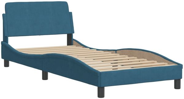 vidaXL Bett mit Matratze "Hanko" Blau 80x200 cm Samt 3208566 Bild 4