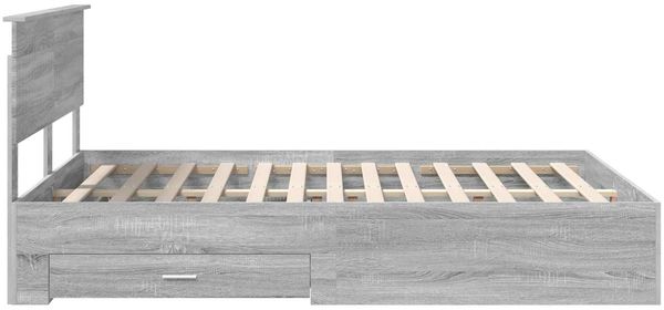 vidaXL Bettrahmen mit Kopfteil Grau Sonoma 140 x 200 cm Holzwerkstoff 3410891 Bild 9