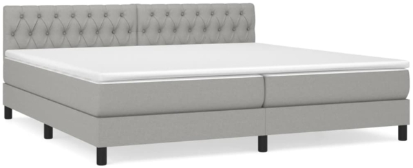 vidaXL Boxspringbett mit Matratze Hellgrau 200x200 cm Stoff, Härtegrad: H2 [3140321]