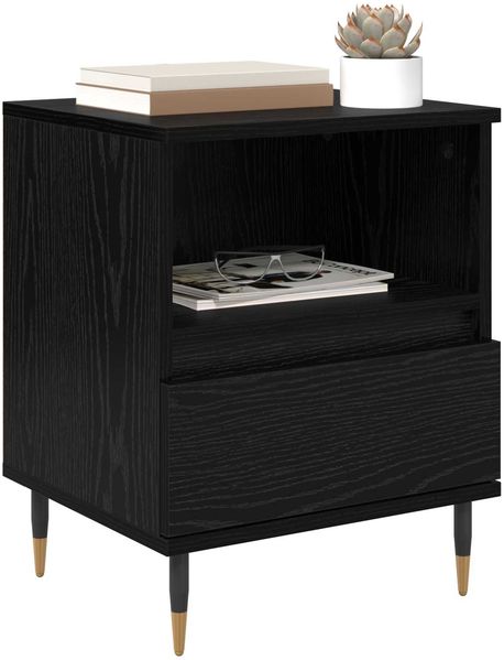vidaXL Nachttisch 2 pcs Schwarz Eichen-Optik 40 x 35 x 50 cm 882654 Bild 3