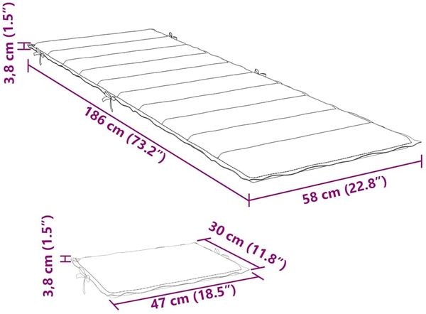 vidaXL Sonnenliegen-Auflage, Melange Creme, 3 x 186 x 58 cm Bild 11