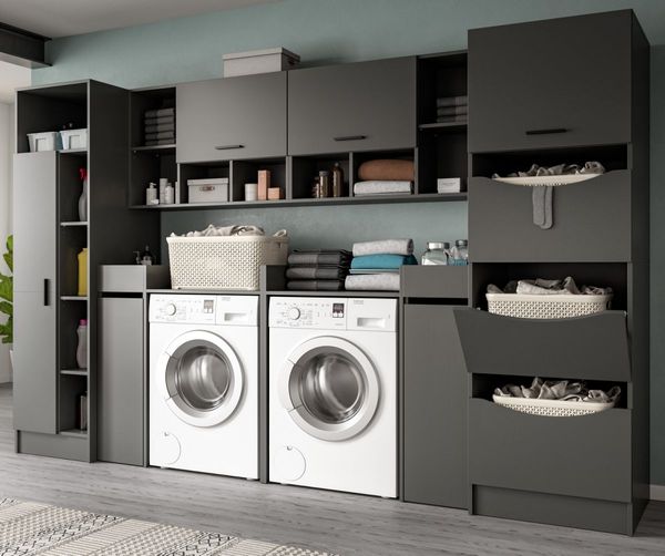 Waschmaschinenumbau Set Flexy in grau 300 x 196 cm