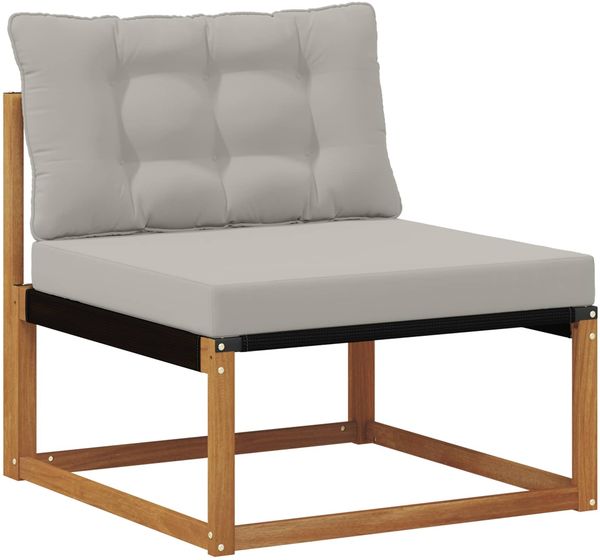 vidaXL Outdoor-Sofagarnitur mit Kissen 6 pcs Natürlich und Hellgrau 3381647 Bild 3