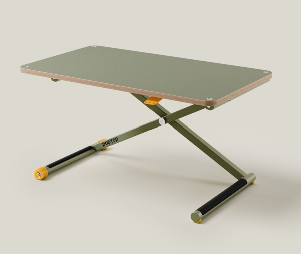 poptop Schreibtisch grün Holzwerkstoff 65cm x 115cm x 43-86cm