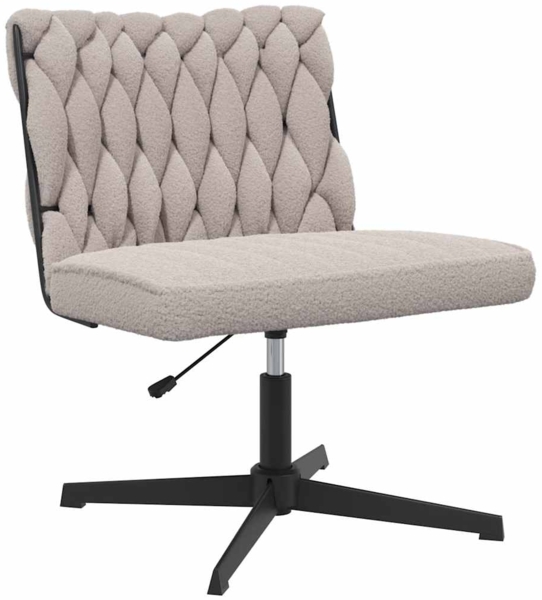 vidaXL Bürodrehstuhl Hellgrauer Gelockter wollähnlicher Stoff 4105397