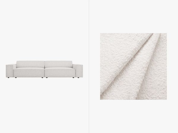 Micadoni Sofa Jodie 4-Sitzer Boucle Baloo Weiß