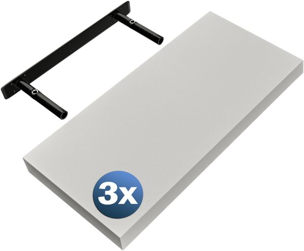 CASARIA® 3x Wandregal 50cm Holz Matt Weiß Regal