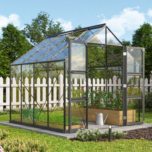 Vitavia Gewächshaus "Domus 6700", schwarz, 6,7 m²,3 mm ESG