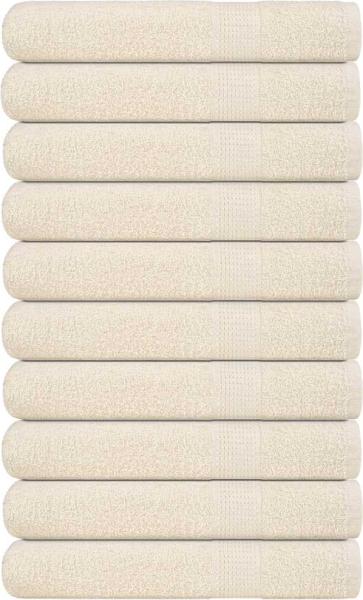 vidaXL Saunatücher 10 Stk. Creme 80x200 cm 360 g/m² 100% Baumwolle 137009