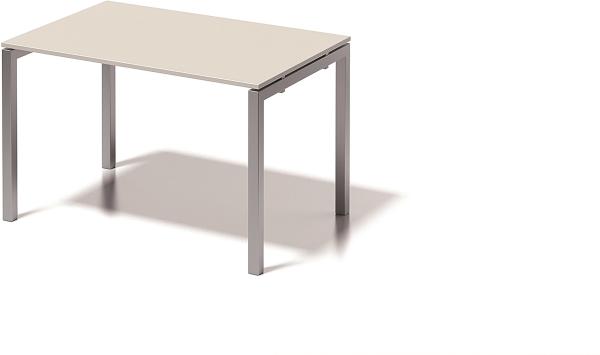 Cito Schreibtisch, 740 mm höhenfixes U-Gestell, H 19 x B 1200 x T 800 mm, Dekor grauweiß, Gestell silber