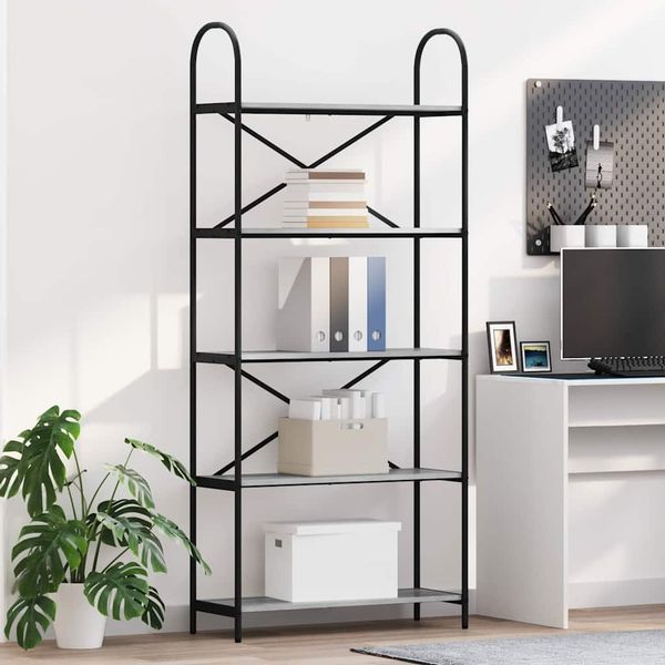 vidaXL Bücherregal Graues Sonoma 80 x 30 x 183 cm Holzwerkstoff 879890