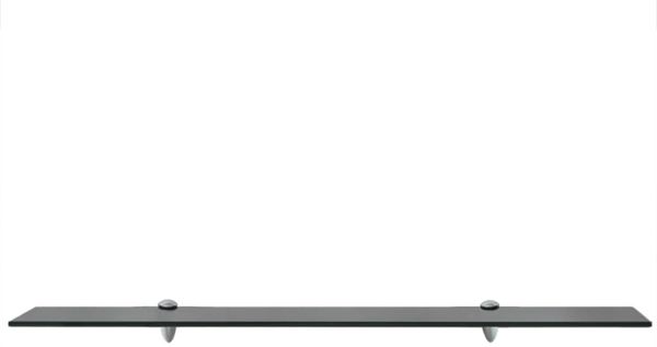 vidaXL Schwebendes Regal, Glas schwarz, 0,8 x 10 x 90 cm Bild 2