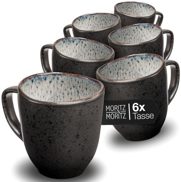 Moritz & Moritz Tafelservice SOLID 24tlg Geschirrset mit Tasse Grau (24-tlg), 6 Personen, Steinzeug, Kombigeschirr für 6 Personen Bild 3