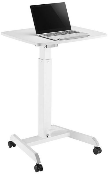 Maclean MC-892 Höhenverstellbarer Laptoptisch mit Rollen Sitz-steh-Schreibtisch Gasfeder Höhenverstellbar bis max. 113cm 30 Grad Neigbar Belastbar bis 8kg (Weiße Farbe) Bild 4