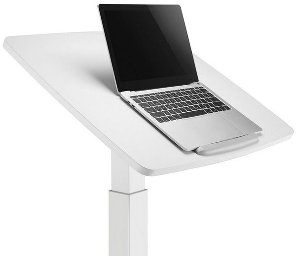Maclean MC-892 Höhenverstellbarer Laptoptisch mit Rollen Sitz-steh-Schreibtisch Gasfeder Höhenverstellbar bis max. 113cm 30 Grad Neigbar Belastbar bis 8kg (Weiße Farbe) Bild 2