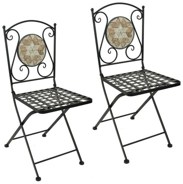 HTI-Living Gartenstuhl Metallstuhl 2er Set Marokko (Set, 2 St), Gartenstuhl Mediterran