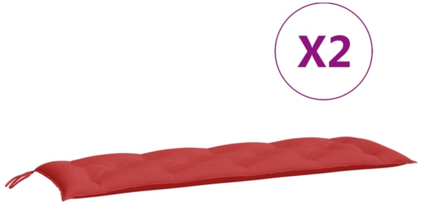 vidaXL Gartenbank-Auflagen 2 Stk. Rot 150x50x7 cm Oxford-Gewebe 361703 Bild 4
