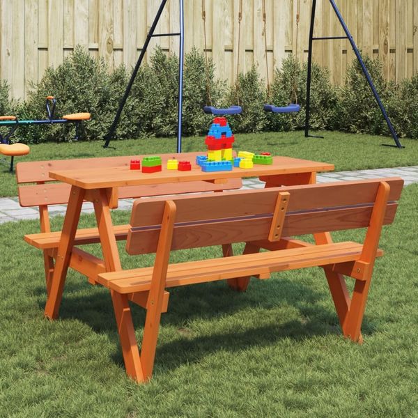 vidaXL Picknicktisch für 4 Kinder mit Schirmloch Massivholz Tanne 4008986