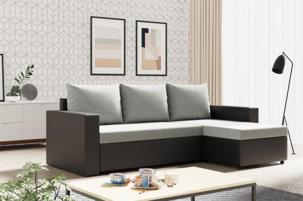 Ecksofa Sofa MERLE mit Schlaffunktion Ottomane Rechts