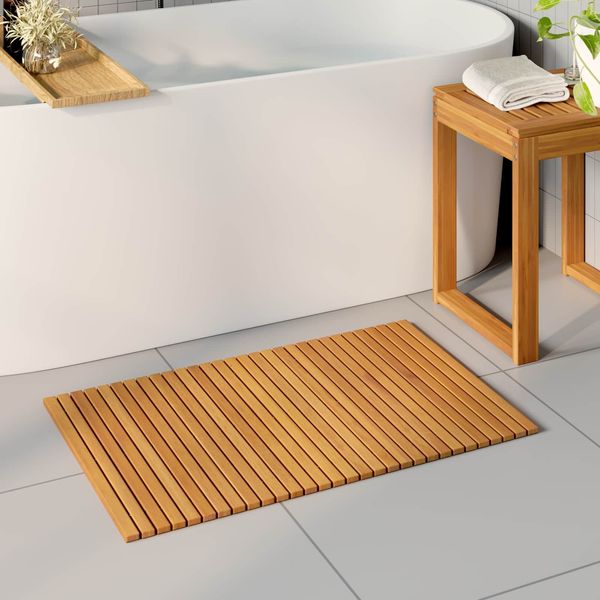 vidaXL Badematte Braun 80 x 50 cm Massivholz Akazie 42025252