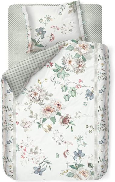 Pip Studio Bettwäsche Tokyo Bouquet White 80 x 80 cm