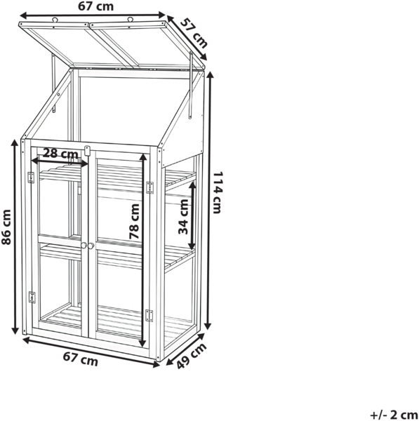 Balkongewächshaus VOLVERA Tannenholz Hellbraun 49 cm Bild 2