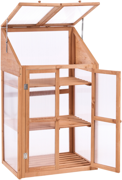 Balkongewächshaus VOLVERA Tannenholz Hellbraun 49 cm Bild 5