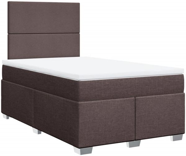 vidaXL Boxspringbett mit Matratze Dunkelbraun 120x200 cm Stoff 3292751 Bild 3