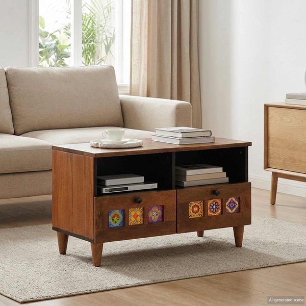 vidaXL Couchtisch Braun 80 x 54 x 40 cm Massivholz Mango 4018237