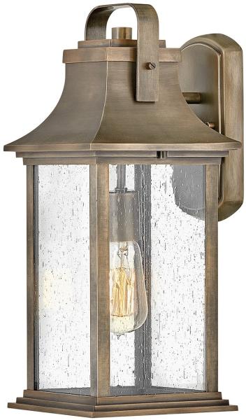 Elstead Grant Medium Außen Wandleuchte hängend bronze poliert Glas