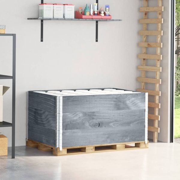 vidaXL Paletten-Aufsatzrahmen 3 Stk. Grau 120x80 cm Massivholz Kiefer 3295368