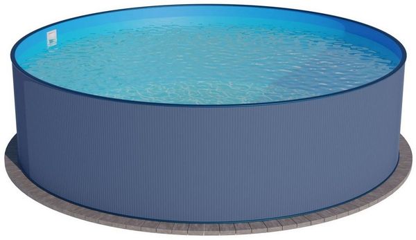 SUMMER FUN Rundpool Stahlwandpool rund 400x120 cm, Stahl 0,4 mm anthra (Einzelbecken, 1-tlg), verzinkte Stahlwand