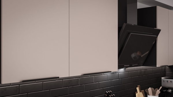 Winkelküche ARONA 280x270 cm Küchenzeile Eckküche Küche Kaschmir beige + Schwarz Bild 4