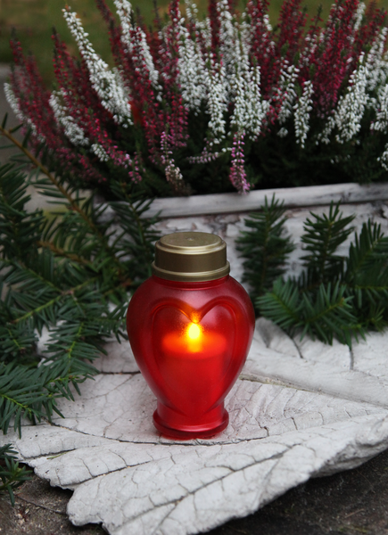 Display LED - Memorial Candle 15 cm, flackernd