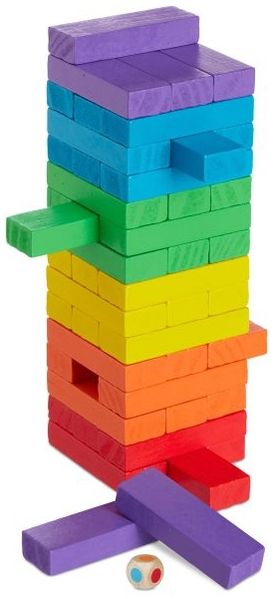 Holz Wackelturm bunt 10022786