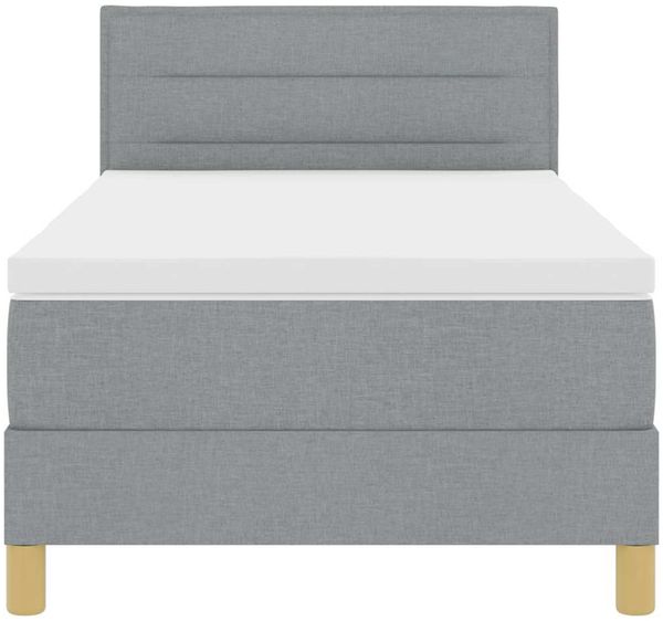 vidaXL LED Boxspringbett mit Kopfteil Hellgrau 90 x 200 cm Stoff 3342331 Bild 8