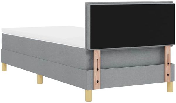vidaXL LED Boxspringbett mit Kopfteil Hellgrau 90 x 200 cm Stoff 3342331 Bild 10